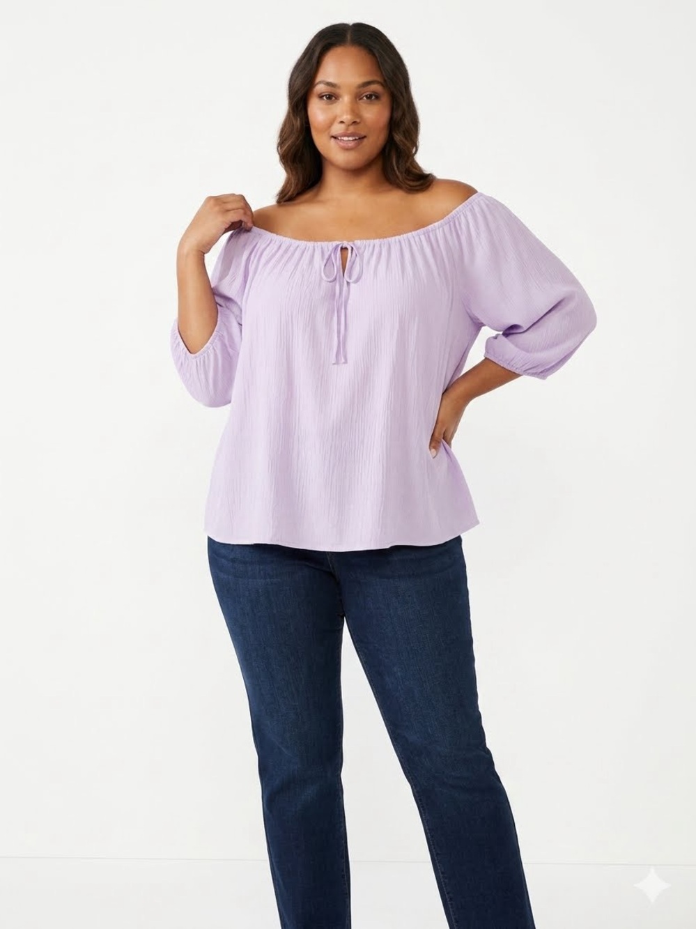 Sanctuary Lavender Off-Shoulder Peasant Blouse
